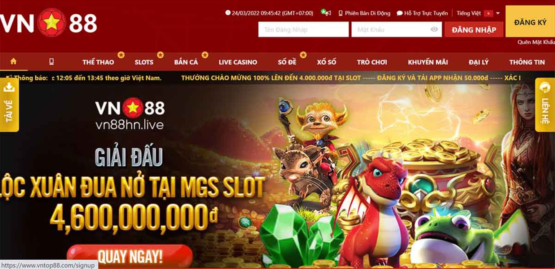 Giao diện VN88